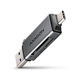 BAZAR - AXAGON CRE-DAC, USB-C + USB-A, 5 Gbps - MINI čtečka karet, 2-slot & lun SD/microSD, - Po opravě (Komplet)