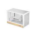DEEPCOOL Case CH260 WOOD WH, mATX, Průhledná bočnice, bílo-dřevěná