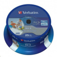 VERBATIM BD-R SL Datalife (25-pack)Blu-Ray/Spindle/6x/25GB Wide Printable