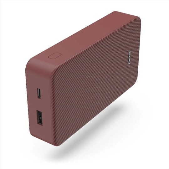 Hama Colour 20, powerbanka 20000 mAh, 3 A, výstup: USB-C, USB-A, červená Hama Colour 20, powerbanka 20000 mAh, 3 A, výstup: USB-C, USB-A, červená