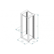 19" montážny rám TRITON 42U, dvojdielny, hĺbka 800 mm 19" montážny rám TRITON 42U, dvojdielny, hĺbka 800 mm