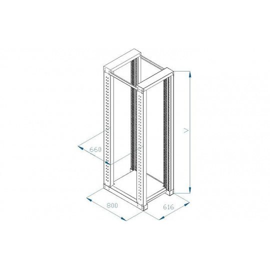 19" montážny rám TRITON 42U, dvojdielny, hĺbka 800 mm 19" montážny rám TRITON 42U, dvojdielny, hĺbka 800 mm