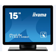 Dotykový monitor Iiyama ProLite T1521MSC, 38.1 cm (15''), CAP 10-dotykový, čierny