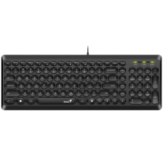 GENIUS klávesnice Slimstar Q200/ Drátová/ USB/ černá/ retro design/ CZ+SK layout GENIUS klávesnice Slimstar Q200/ Drátová/ USB/ černá/ retro design/ CZ+SK layout