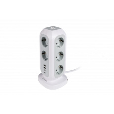 VERBATIM EU Power Tower EUPT-01 Nabíjecí stanice ,11x 230V, 2x USB-C, 2x USB-A