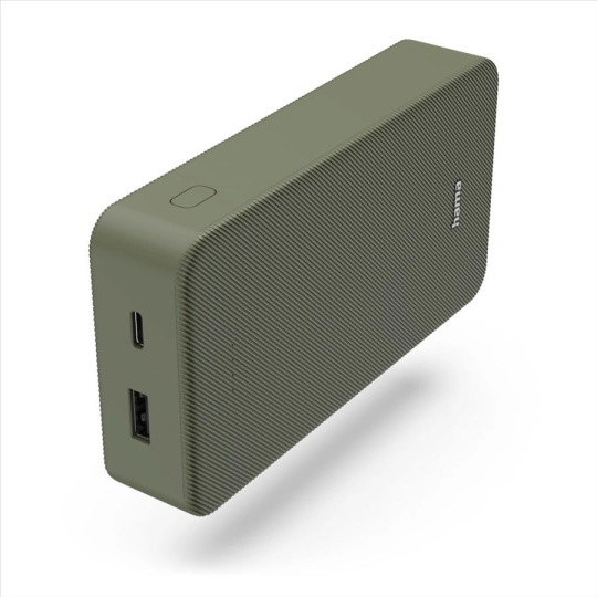 Hama Colour 20, powerbanka 20000 mAh, 3 A, výstup: USB-C, USB-A, zelená Hama Colour 20, powerbanka 20000 mAh, 3 A, výstup: USB-C, USB-A, zelená