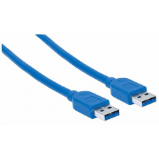 Manhattan USB-A kabel, USB 3.0, Male na Male, 5 Gbps, 1.8m, modrá Manhattan USB-A kabel, USB 3.0, Male na Male, 5 Gbps, 1.8m, modrá