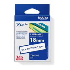 BROTHER TZE243 - 18 mm široká kazeta TZ, laminovaná TZE-243, biele/modré písmo BROTHER TZE243 - 18 mm široká kazeta TZ, laminovaná TZE-243, biele/modré písmo