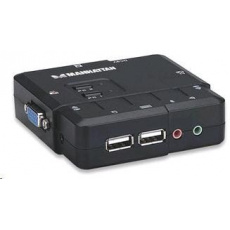 MANHATTAN KVM přepínač 2 porty, VGA, USB, audio, včetně kabelů MANHATTAN KVM přepínač 2 porty, VGA, USB, audio, včetně kabelů