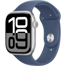 Apple Watch Series 10 GPS + Cellular 42mm Silver Aluminium Case with Denim Sport Band - S/M Apple Watch Series 10 GPS + Cellular 42mm Silver Aluminium Case with Denim Sport Band - S/M