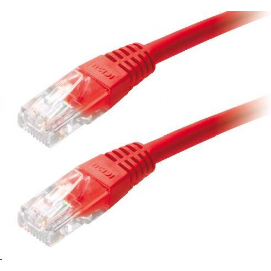 Patch kabel Cat5E, UTP - 5m, červený