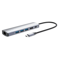 MANHATTAN Dokovací stanice USB-C 6v1, HDMI, USB-C PD 100W, 3xUSB-A 3.0, RJ45 MANHATTAN Dokovací stanice USB-C 6v1, HDMI, USB-C PD 100W, 3xUSB-A 3.0, RJ45