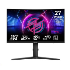 MSI LCD MPG 275CQRXF, 27", 2560x1440, Rapid VA, 240Hz, 0,5ms, VESA 75x75, Black