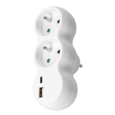 Solight rozbočka s USB A+C nabíječkou, 2 x 10A, bílá Solight rozbočka s USB A+C nabíječkou, 2 x 10A, bílá