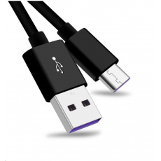 Kábel USB PREMIUMCORD 3.1 C/M - USB 2.0 A/M, super rýchle nabíjanie 5A, čierna, 1m
