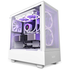 NZXT skříň H5 Flow edition / 2x120 mm fan / USB 3.0 / USB-C 3.1 / průhledná bočnice / mesh panel / bílá