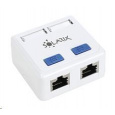 Solarix Zásuvka CAT5E STP 2 x RJ45 pre sadrokartón biela SX288-5E-STP-WH