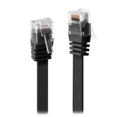 XtendLan patch kábel Cat6, UTP - 1m, čierny, plochý (predaj po 10 ks)