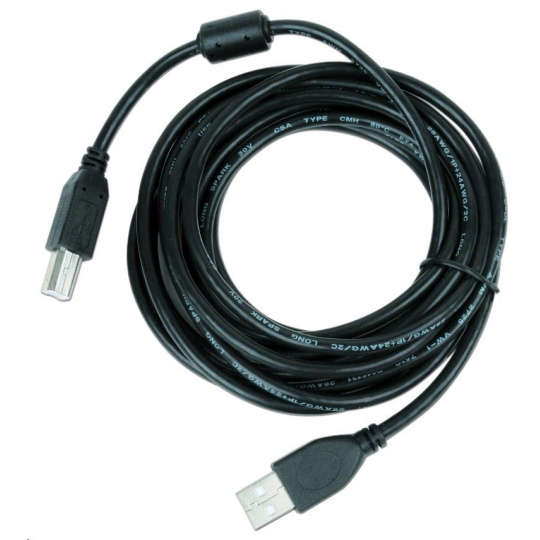Kábel USB GEMBIRD 2.0 A-B kábel 4,5 m Premium (čierny, feritový, pozlátené kontakty)