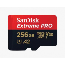 Karta SanDisk micro SDXC 256 GB Extreme PRO (200 MB/s Class 10, UHS-I U3 V30) + adaptér