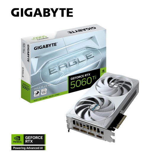 GIGABYTE VGA NVIDIA GeForce RTX 5060 Ti EAGLE ICE OC 16G, 16G GDDR7, 3xDP, 1xHDMI GIGABYTE VGA NVIDIA GeForce RTX 5060 Ti EAGLE ICE OC 16G, 16G GDDR7, 3xDP, 1xHDMI