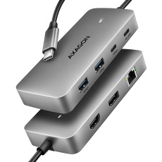 AXAGON HMC-CUB83X2, USB 10Gbps hub, 2x USB-A, USB-C, HDMI & DP 4k/144Hz, RJ-45 GLAN, PD 100W, kábel USB-C 15cm AXAGON HMC-CUB83X2, USB 10Gbps hub, 2x USB-A, USB-C, HDMI & DP 4k/144Hz, RJ-45 GLAN, PD 100W, kábel USB-C 15cm
