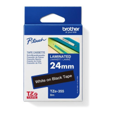BROTHER TZE355 - kazeta TZ so šírkou 24 mm, laminovaná TZE-355, čierne/biele písmo BROTHER TZE355 - kazeta TZ so šírkou 24 mm, laminovaná TZE-355, čierne/biele písmo