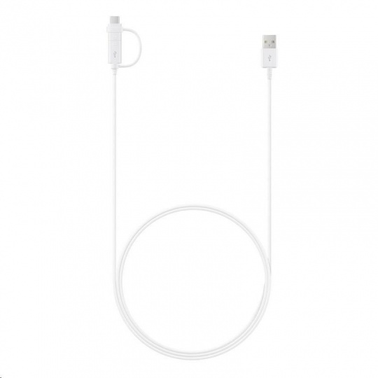 Dátový kábel Samsung EP-DG930DWE Combo, USB->USB-C/micro USB, 1,5 m, biely (voľne ložený)