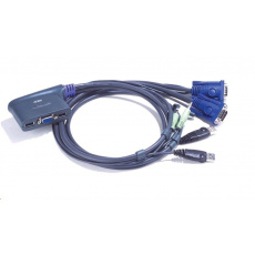 ATEN přepínač KVM 2-port VGA KVMP USB2.0, mini, audio, 0,9m kabely ATEN přepínač KVM 2-port VGA KVMP USB2.0, mini, audio, 0,9m kabely