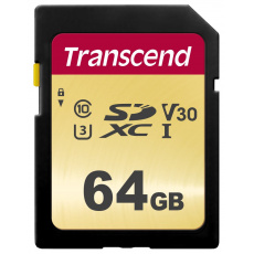 Karta TRANSCEND SDXC 64GB 500S, UHS-I U3 V30 (R:95/W:50 MB/s) Karta TRANSCEND SDXC 64GB 500S, UHS-I U3 V30 (R:95/W:50 MB/s)