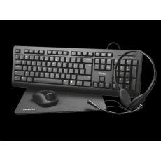 TRUST PRIMO 4-IN-1 HOME OFFICE SET CZ/SK - set klávesnice a myši, sluchátek a podložky k myši TRUST PRIMO 4-IN-1 HOME OFFICE SET CZ/SK - set klávesnice a myši, sluchátek a podložky k myši