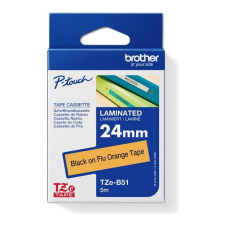BROTHER TZEB51 - kazeta TZ široká 24 mm, laminovaná TZE-B51, signálne oranžové/čierne písmo BROTHER TZEB51 - kazeta TZ široká 24 mm, laminovaná TZE-B51, signálne oranžové/čierne písmo