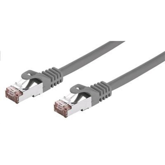 C-TECH kabel patchcord Cat6, FTP, šedý, 3m