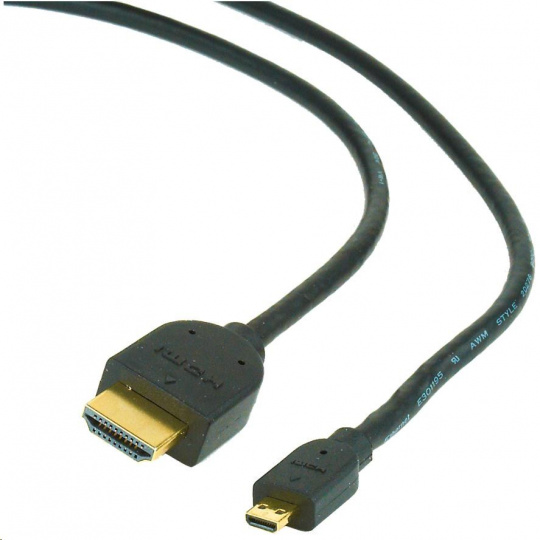 GEMBIRD HDMI na HDMI Micro 1,8 m kábel (v1.3, M/M, tienené, pozlátené kontakty)