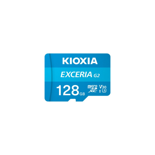 KIOXIA microSDXC Karta EXCERIA G2 128GB, UHS-I U3 V30, s Adaptérem KIOXIA microSDXC Karta EXCERIA G2 128GB, UHS-I U3 V30, s Adaptérem