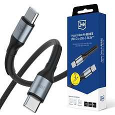 BAZAR - 3mk kabel Hyper Cable N-SERIES C to C 2m 48V/5A 240W Black - Poškozený obal (Komplet)
