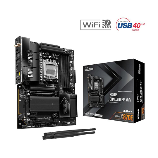 ASRock MB Sc AM5 X870E Challenger WiFi, AMD X870E, 4xDDR5, 1xHDMI, 2xUSB4, WiFi ASRock MB Sc AM5 X870E Challenger WiFi, AMD X870E, 4xDDR5, 1xHDMI, 2xUSB4, WiFi