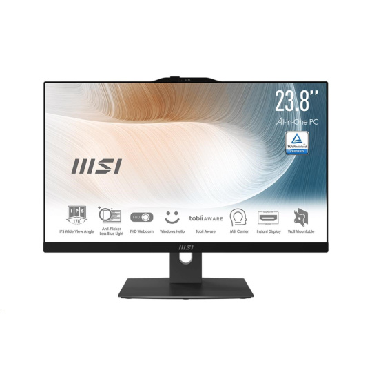 MSI PC AiO AM242TP (Modern AM242TP 1M-2021XEU), Core 5 120U, 23.8" FHD, Touch, 16GB, 512GB SSD, N/A, No OS, Black MSI PC AiO AM242TP (Modern AM242TP 1M-2021XEU), Core 5 120U, 23.8" FHD, Touch, 16GB, 512GB SSD, N/A, No OS, Black