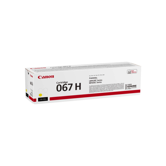 BAZAR - Canon TONER 067H žlutá pro i-SENSYS LBP631Cw, LBP633Cdwa, MF651Cw, MF655Cdw, MF657Cdw (2350 Rozbaleno (Komplet)