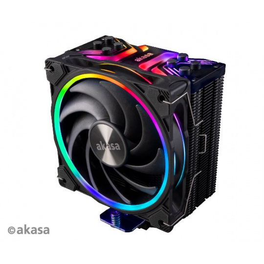 AKASA chladič CPU SOHO H4, Premium CPU cooler,4 Heatpipes,aRGB fan,Black fins