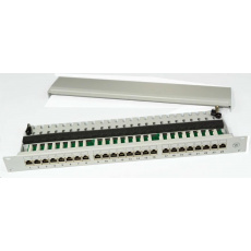 19" Patch panel osazený 19" 1U 24 PORT FTP Cat 6A šedý 19" Patch panel osazený 19" 1U 24 PORT FTP Cat 6A šedý