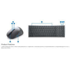 BAZAR Dell Multi-Device Wireless Keyboard and Mouse - KM7120W - Czech/Slovak