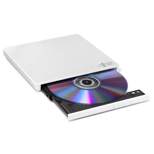 BAZAR - HITACHI LG - externí mechanika DVD-W/CD-RW/DVD±R/±RW/RAM GP60NW60, Slim, White, box+SW - Poškozený obal (Komplet