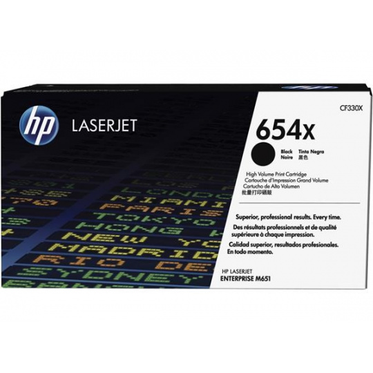 HP 654X Black LJ Toner Cart, CF330X (20,500 pages)