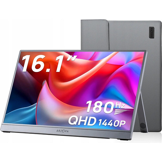 Arzopa Z3FC Portable Monitor 16.1" 180hz IPS 2K 1440P Metal Housing Přenosný monitor + pouzdro