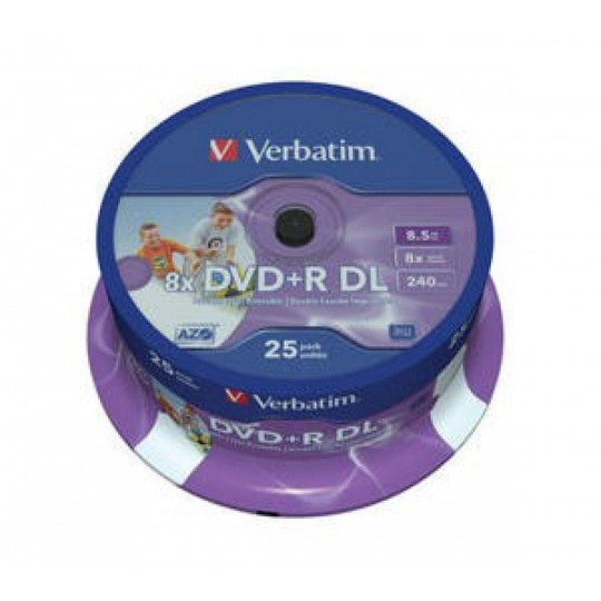 VERBATIM DVD+R(25-pack)/Spindle Double Layer 8X 8.5 GB na atramentovú tlač