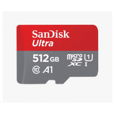 Karta SanDisk MicroSDXC 512 GB Ultra (100 MB/s, trieda 10, Android) + adaptér Karta SanDisk MicroSDXC 512 GB Ultra (100 MB/s, trieda 10, Android) + adaptér