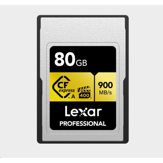 Lexar CFexpress Pro Gold R900/W800 - VPG400 (Type A) 80GB Lexar CFexpress Pro Gold R900/W800 - VPG400 (Type A) 80GB