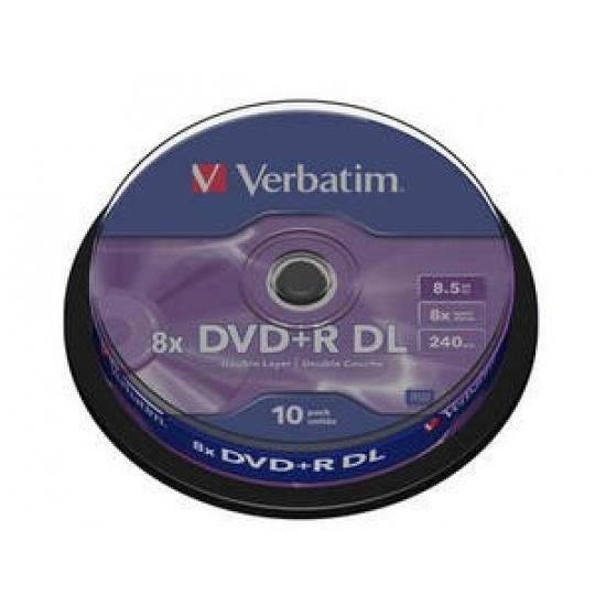 VERBATIM DVD+R(10-pack) Dvojvrstvové/8x/8.5 GB/vreteno