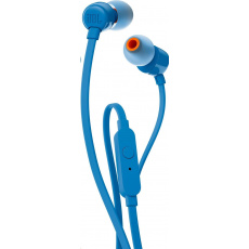 JBL T110 Black špuntová sluchátka, 3,5 mm jack, mikrofon, modrá JBL T110 Black špuntová sluchátka, 3,5 mm jack, mikrofon, modrá